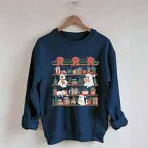 Book Lover Christmas Cute Ghost Sweatshirt