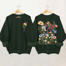 Vintage Pressed Yellow Flowers Sweatshirt