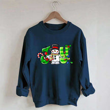 Christmas Snowman  Lights Sweatshirt