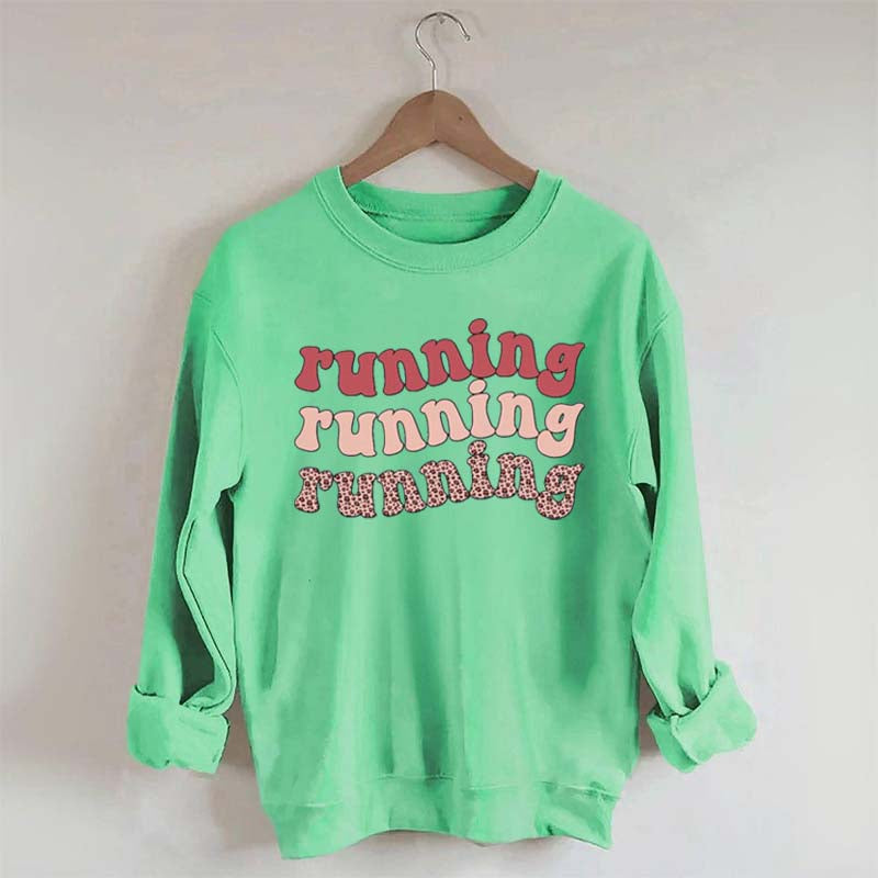 Pink Running Leopard Print Sweatshirt