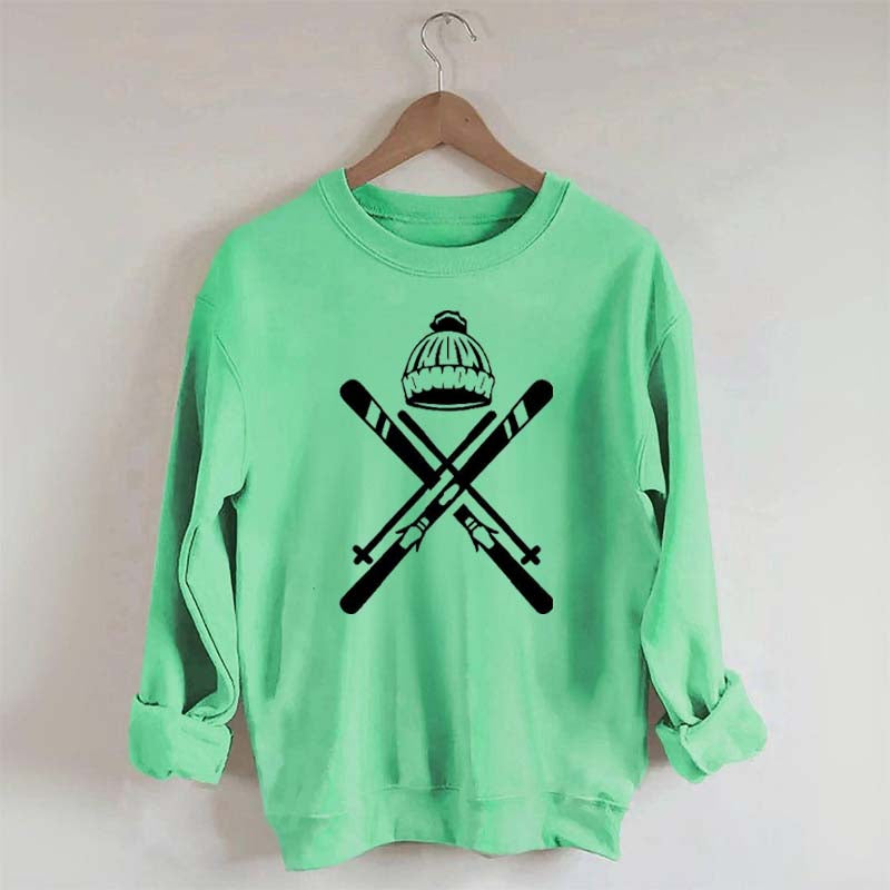 Ski Helmet Winter Sweatshirt