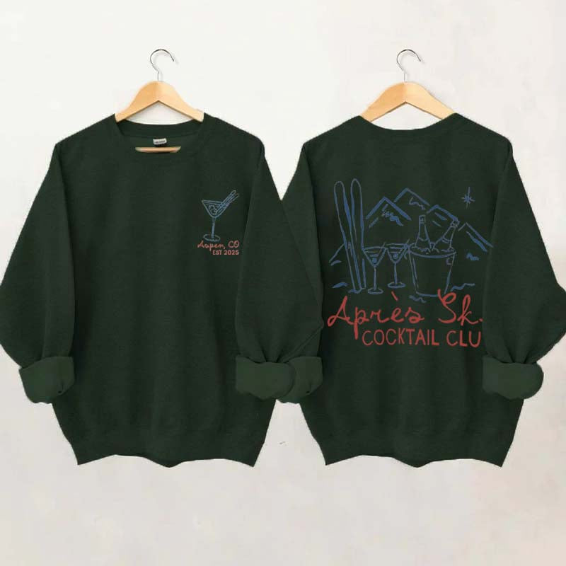 Apres Ski Cocktail Club Martini  Sweatshirt