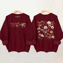 Retro Vintage Pressed Flowers Sweatshirt