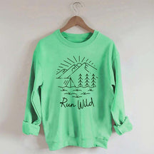 Run Wild Simple Mountain Sweatshirt