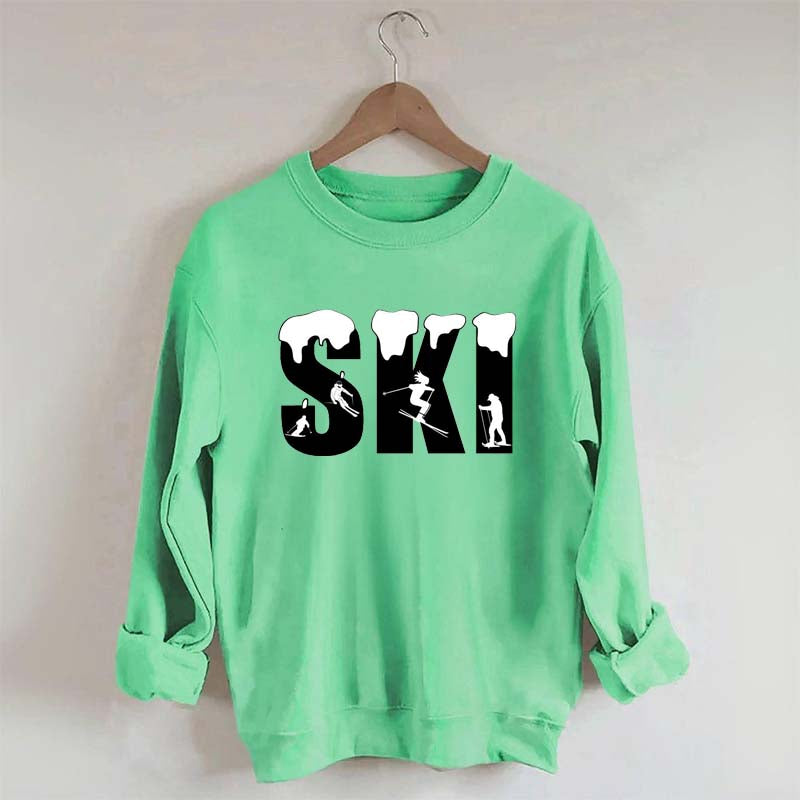 Skiing Snowflake Sweatshirt