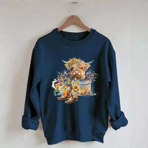 Highland Cow in Metal Tub Sweatshirt