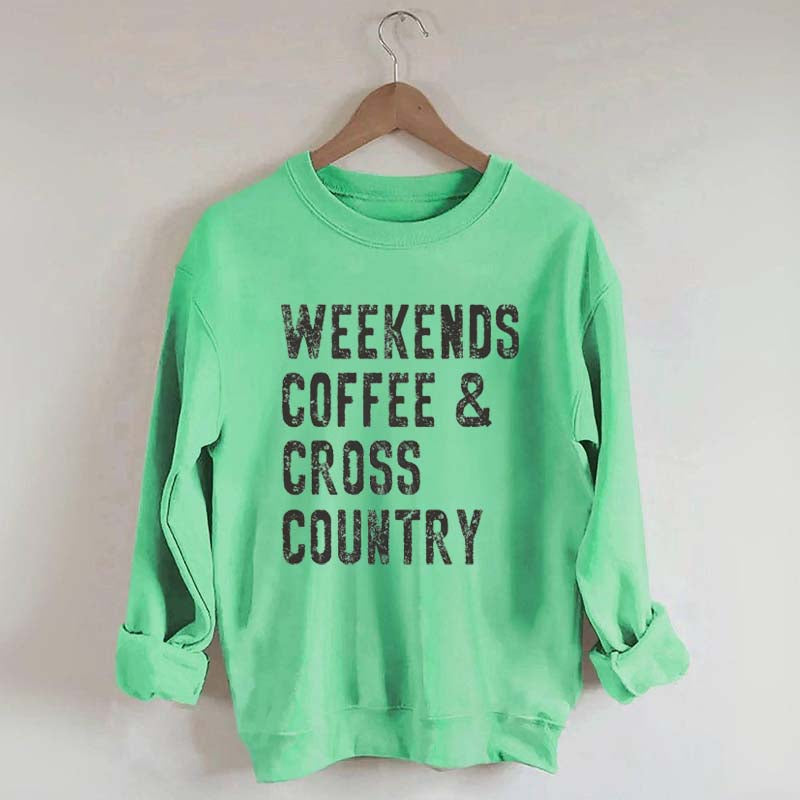 Weekends Coffee And Cross Country Runner Sweatshirt