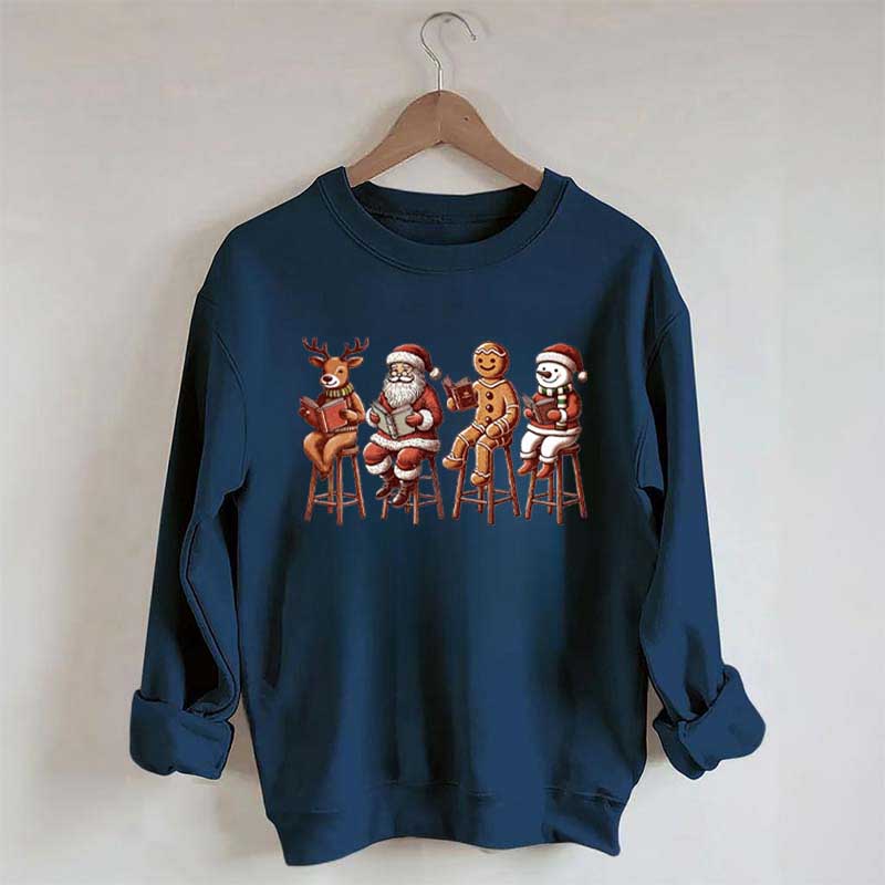 Funny Santa Christmas Book Club Sweatshirt