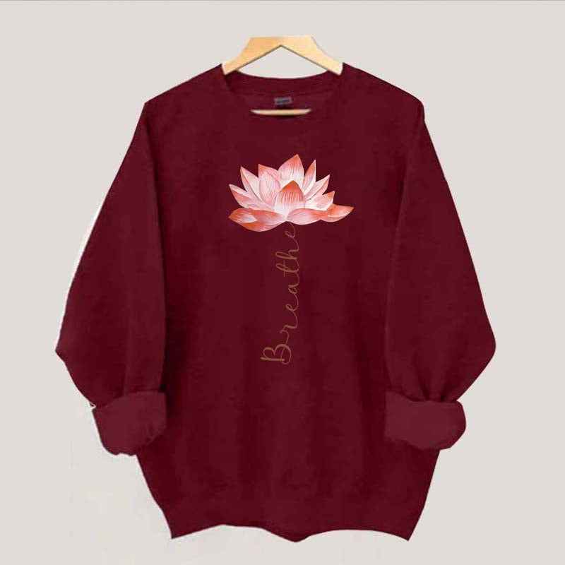 Lotus Flower Breathe Yoga Sweatshirt