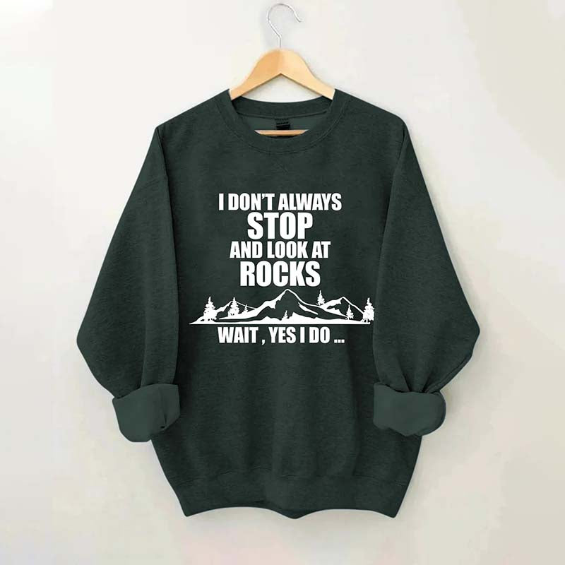 I Don't Always Stop And Look At Rocks Wait Yes I Do Sweatshirt