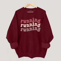 Pink Running Leopard Print Sweatshirt