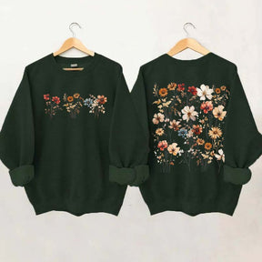 Retro Vintage Pressed Flowers Sweatshirt