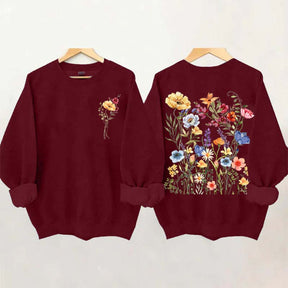 Vintage Pressed Yellow Flowers Sweatshirt