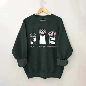 Rock Paper Scissors Cat Sweatshirt