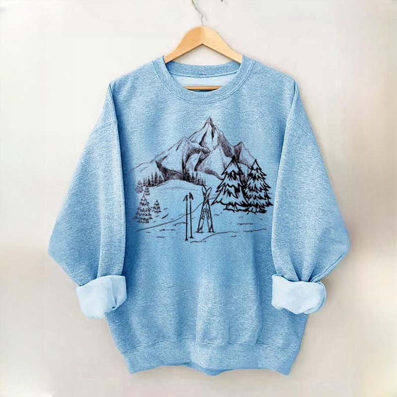 Aesthetic Ski Mountain Sweatshirt