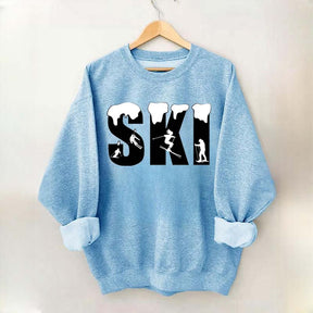 Skiing Snowflake Sweatshirt