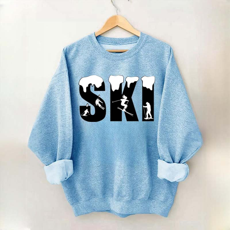 Skiing Snowflake Sweatshirt