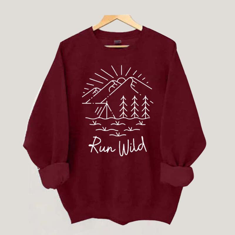 Run Wild Simple Mountain Sweatshirt