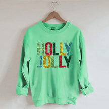 Printed Holly Jolly Sweatshirt