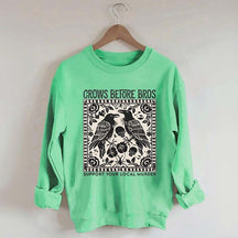 Crows Before Bros Trendy Graphic Sweatshirt