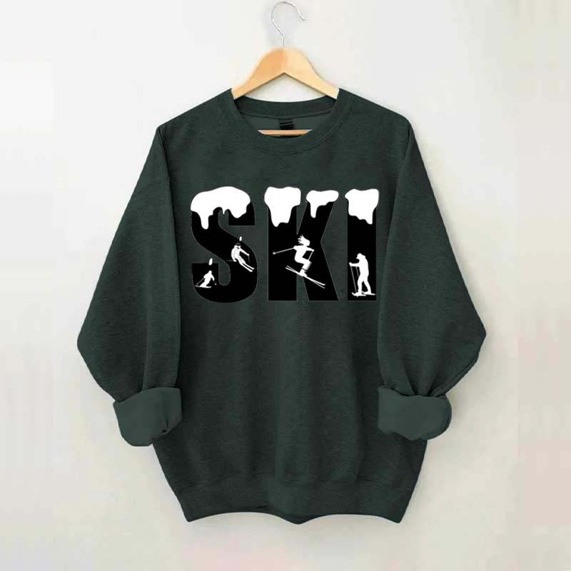 Skiing Snowflake Sweatshirt