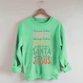 Frosty Rudolph Santa Jesus Sweatshirt