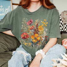 Botanical Floral Minimalist Aesthetic T-Shirt