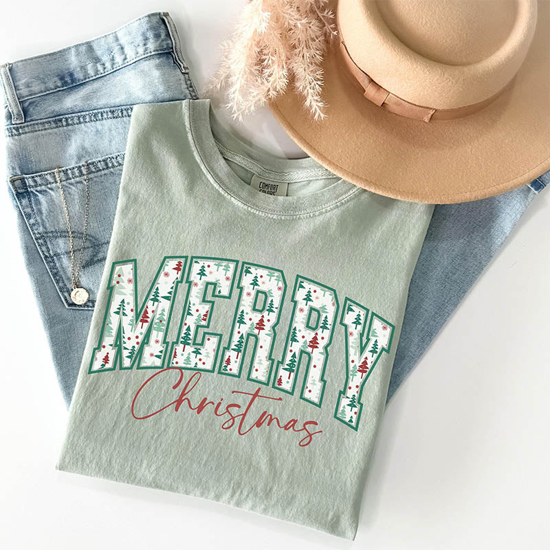 Retro Women's Holiday Merry Christmas T-Shirt