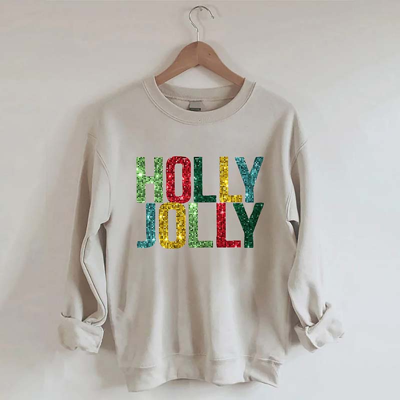 Printed Holly Jolly Sweatshirt