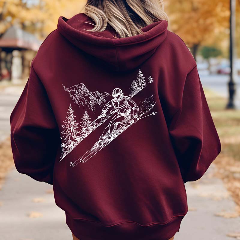 Mountain Skiing Ski Outdoorsy  Hoodie