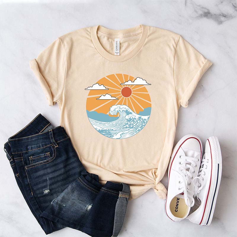 Retro Graphic Ocean Sunshine T-Shirt