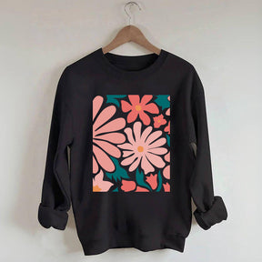 Flower Market  Pink Flowers Botanical Sweatshirt