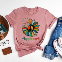 Boho Hippie Daisy Peace Flower T-Shirt