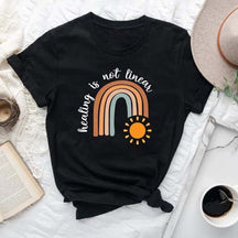 Healing Is Not Linear Boho Rainbow T-Shirt