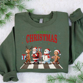 Santa Claus and Reindeer Road Sweatshirt