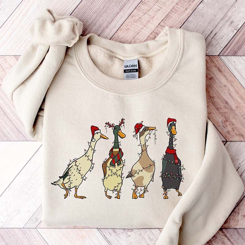 Christmas Santa Duck Animal Sweatshirt