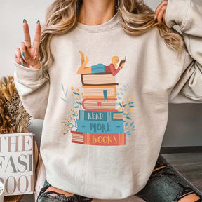 Reading Girl  Bookworm Top Sweatshirt