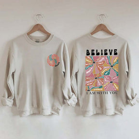 Women Christian Bible Verse Boho Flowers Sweatshirt