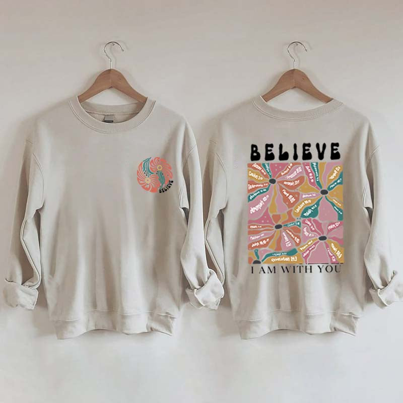 Women Christian Bible Verse Boho Flowers Sweatshirt