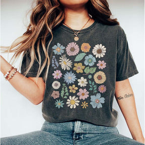 Groovy Floral Vintage 70's Wildflowers T-Shirt