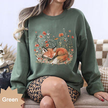 Wildflower Fox Nature Wildlife Sweatshirt