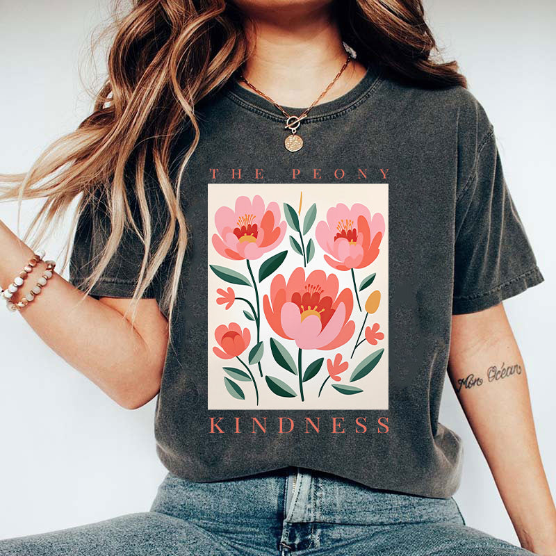 The Peony Wildflowers Kindness T-Shirt