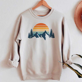 Retro Sunset Aesthetic Mountain Sweatshirt