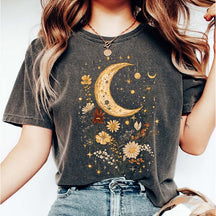 Boho Moon Floral Mystical Celestial T-Shirt