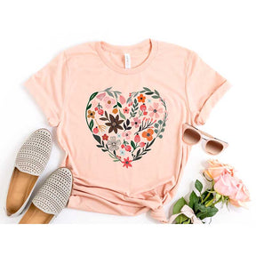 Flower Heart Nature Lover T-Shirt