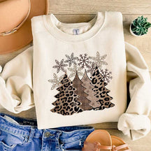 Leopard Print Christmas Tree Family Matching Sweatshirt