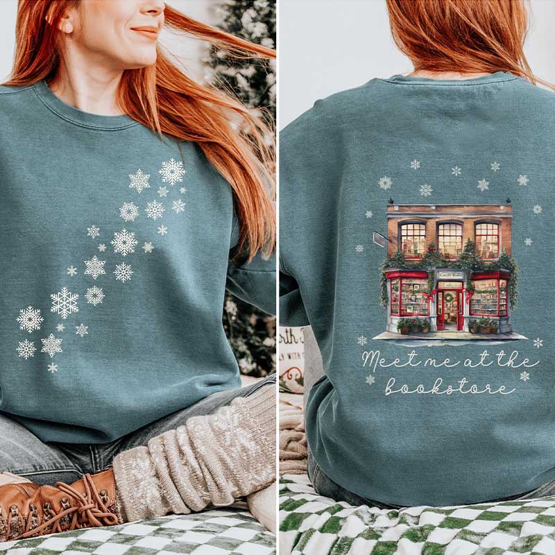 Book Lover Christmas Winter Sweatshirt