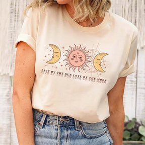 Boho Vintage Mystic Moon And Sun T-Shirt