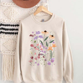 Colorful Flower Print Sweatshirt