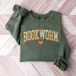 Bookworm Floral Book Lover Sweatshirt